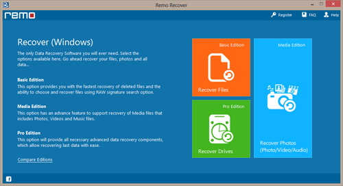 How To Recover Deleted Media Files In Windows 7 - Main Screen